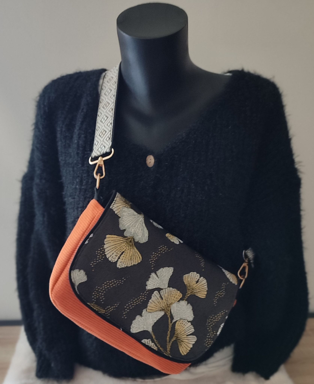 Sac pink pearl &quot;Ginkgo d&#039;automne&quot;