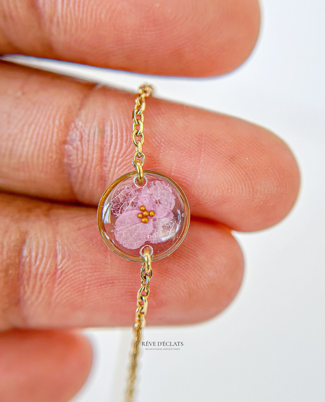 Chaîne de cheville - Fleur de bougainvillier