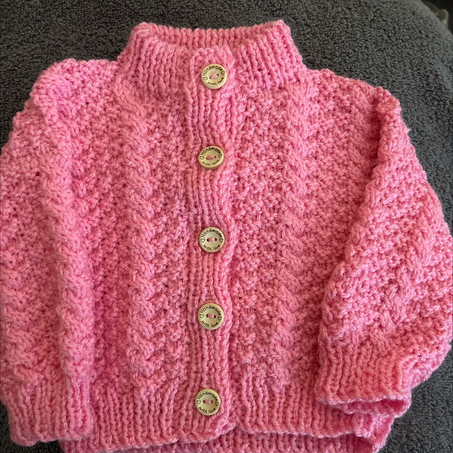 Pink cardigan 6+months 