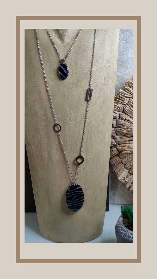 Collection 2 en 1 bleu nuit ovale 