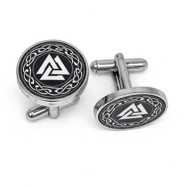 Valknut Viking cuff link set with presentation box
