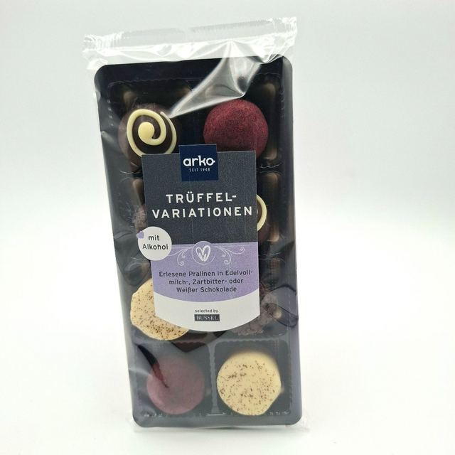 Hussel Trüffelvariationen 100g mit Alkohol