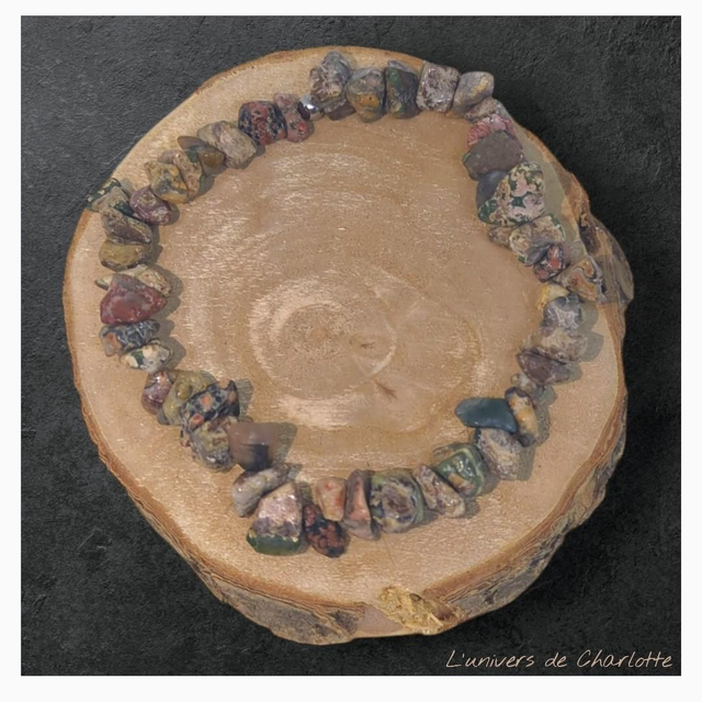 Bracelet "Jaspe léopard" baroque BR-203