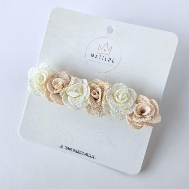Cintillo Bebe - Beige - Mini Rosas