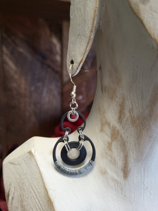 Boucles d'Oreilles Néo Circlips "Spirales d'Acier"