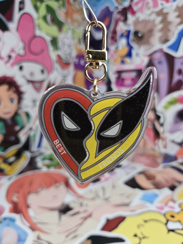 Deadpool &amp; Wolverine Glitter Keychain