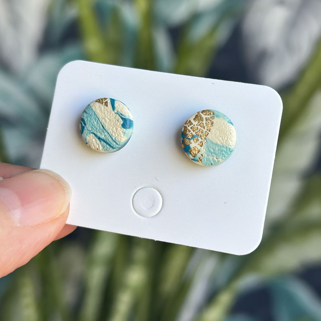 Blue stud earrings