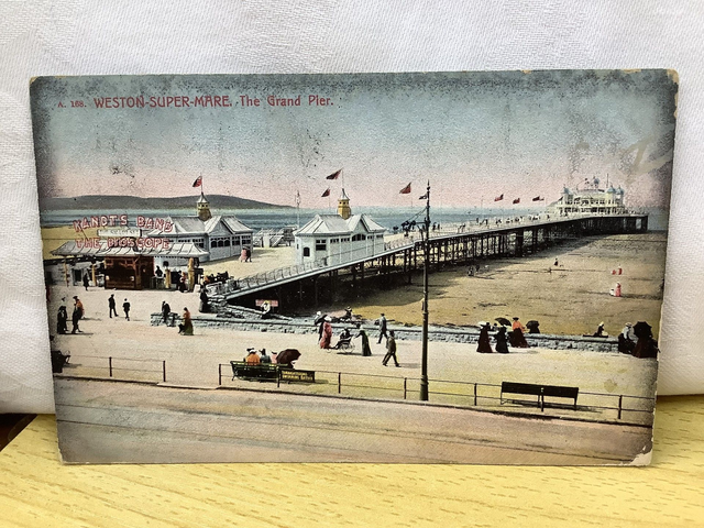 Weston-Super-Mare, The Grand Pier, Somerset Posted 1908 Pictorial Stationery co. Our Ref No. R704 £2.50