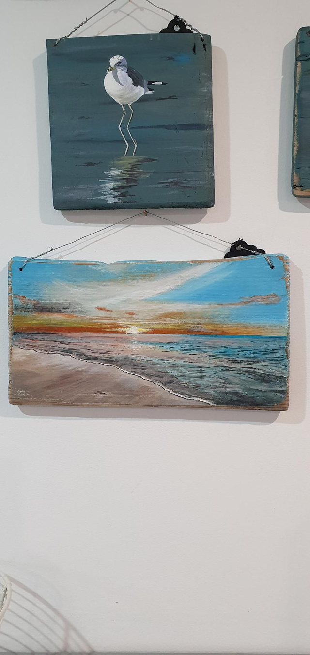 #2 Sunset Lapping Edge Drift Wood Painting