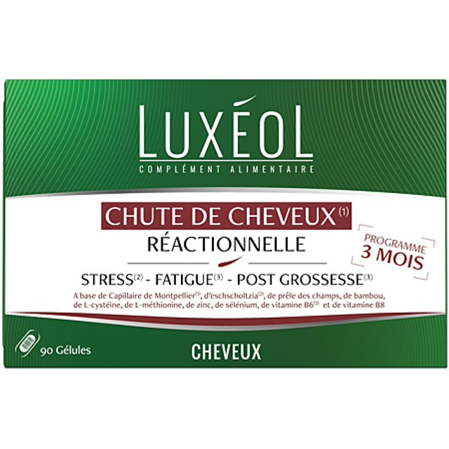 Luxéol Chute de cheveux réactionnelle 3 mois 90 gélules
