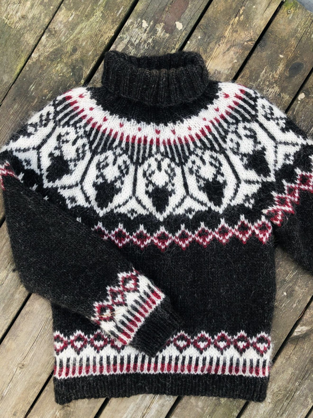 Nordkalott Sweater Kit - Col 03 (Black Sheep Álafosslopi) - Wool &amp; Pattern - Linka Neumann