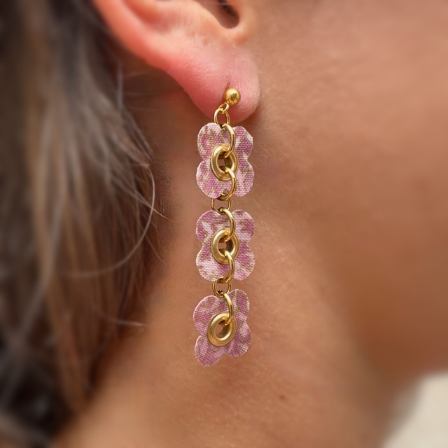 Charme Printanier#2-Tissu coton rose