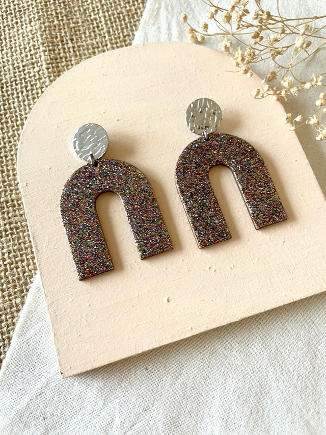 Boucles d’oreilles Arche simple - Couleurs variées (argenté)