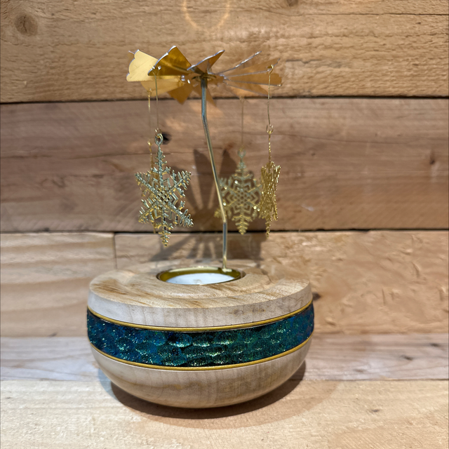 Gold Snowflake Tealight Carousel Holder
