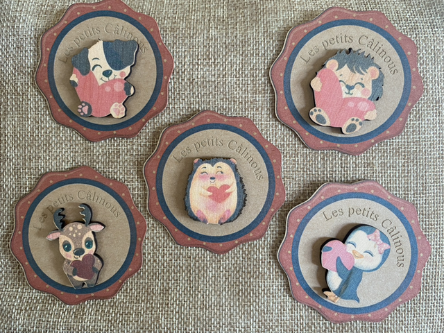 Câlin de poche en bois petits animaux - Câlinous à collectionner.