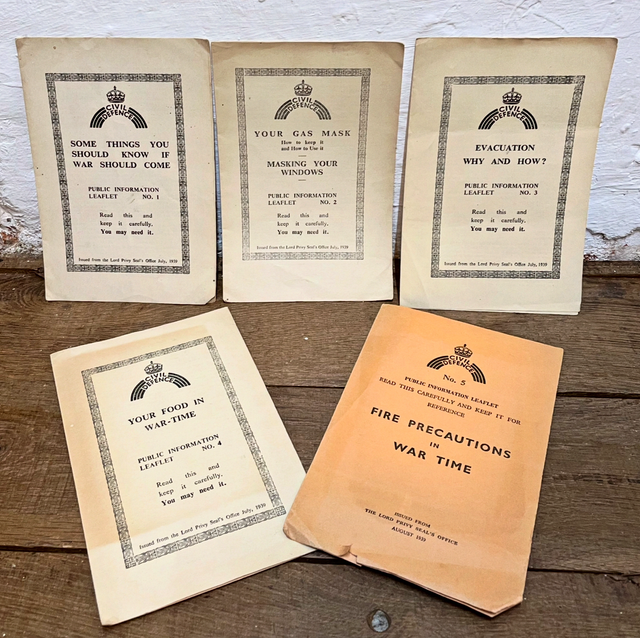 A Complete Set Of Civil Defence Public Information Leaflets