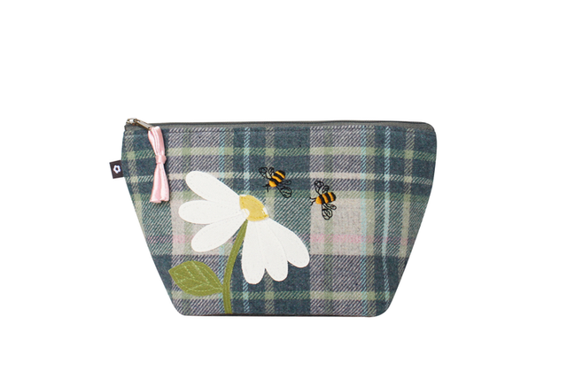 Earth Squared Appliqué Makeup Bag Flowers &amp; Bees