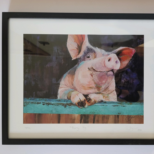 Flirty Pig' - Limited Edition Art Print, 40 x50cm