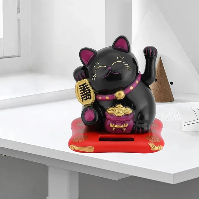 Manekineko-Glückskatze Schwarz