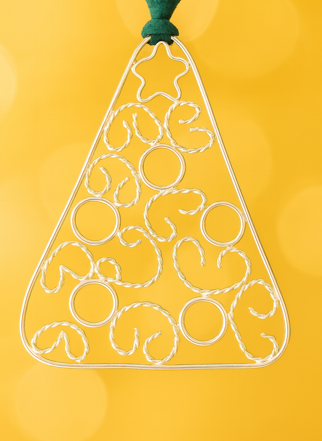 Starwoven Evergreen: Sterling Silver Filigree Christmas Tree Pendant