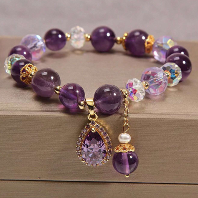 Bracelet perle violette