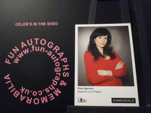 Lucy Pargeter (Chas Spencer) Original Emmerdale Coloured Itv Logo Cast Card