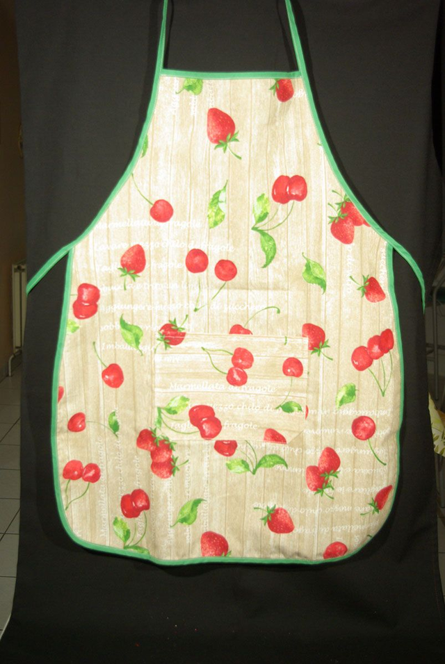 971-Tablier femme cerise fraise