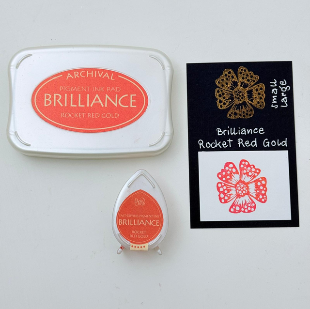 Brilliance Stempelkissen Rocket Red Gold gross & klein