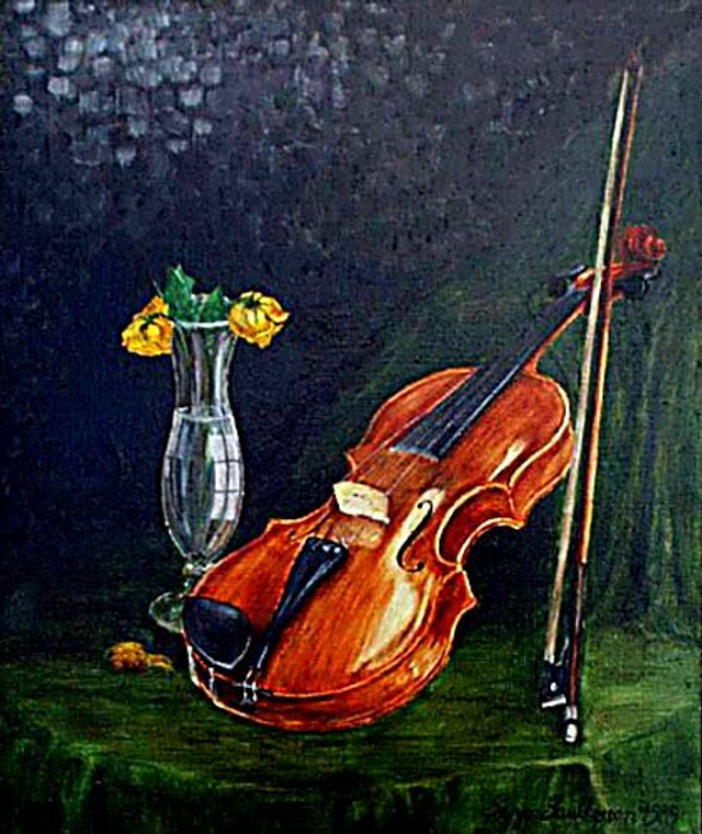 24. Viulu ja ruusut (54x46 cm)