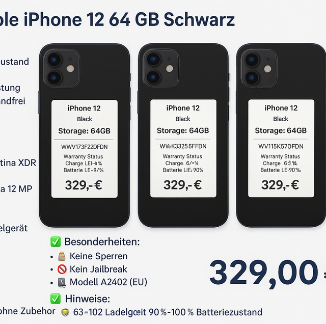 📱 Apple iPhone 12 64 GB Schwarz