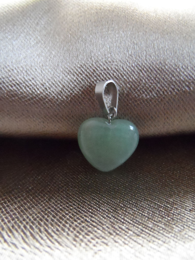 Pendentif Coeur en aventurine verte