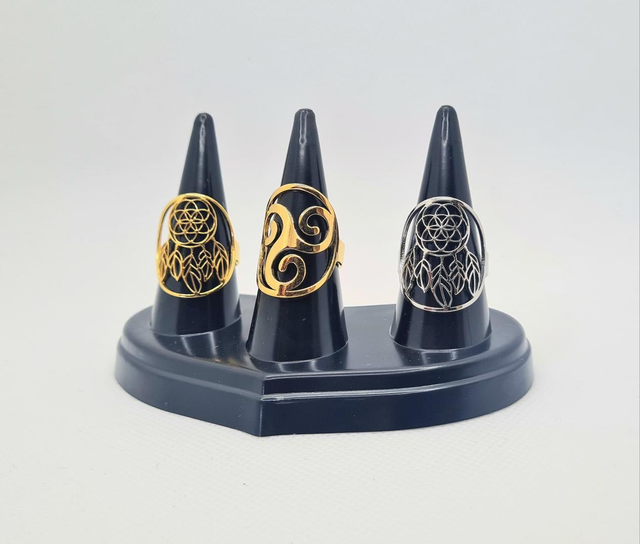 Bagues réglables en acier inoxydable or ou argent 