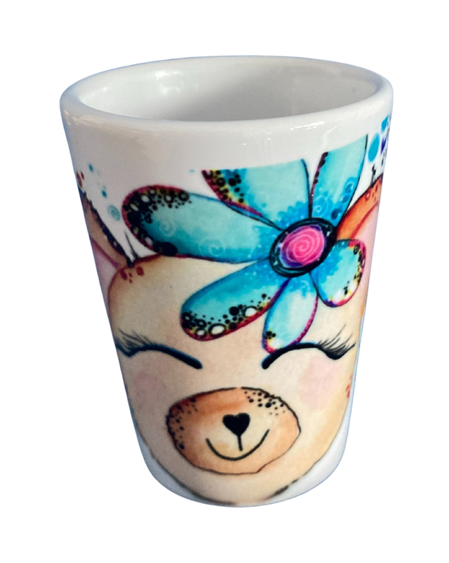 Schnapsglas Keramik "Teddybärin"