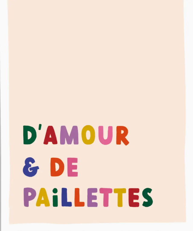 AFFICHE AMOUR ET PAILLETTES - 30x40cm