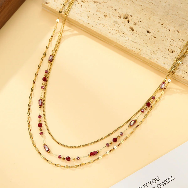 Collier Triple avec pierres