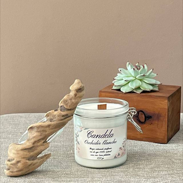Bougie Orchidée blanche 250g