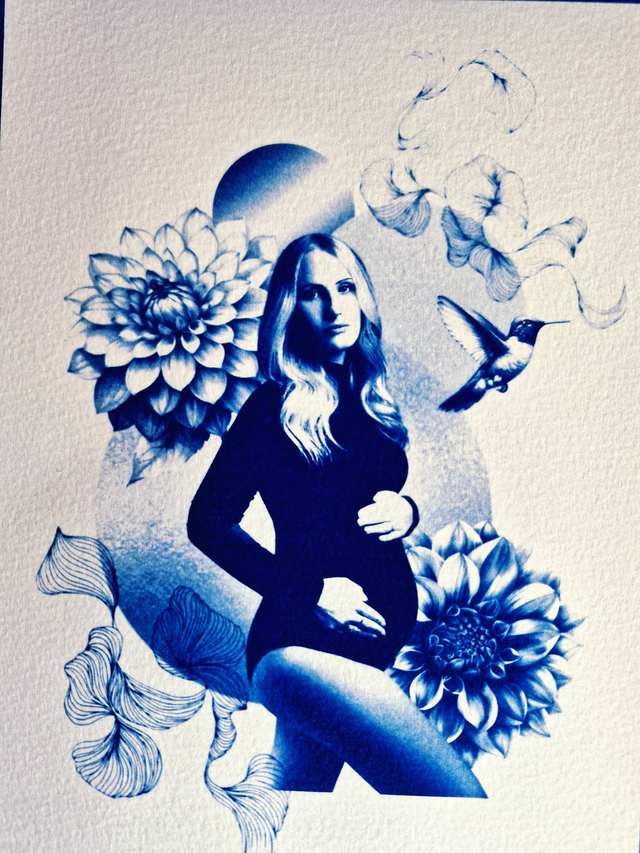 Cyanotype personnalisé - Coloris au choix