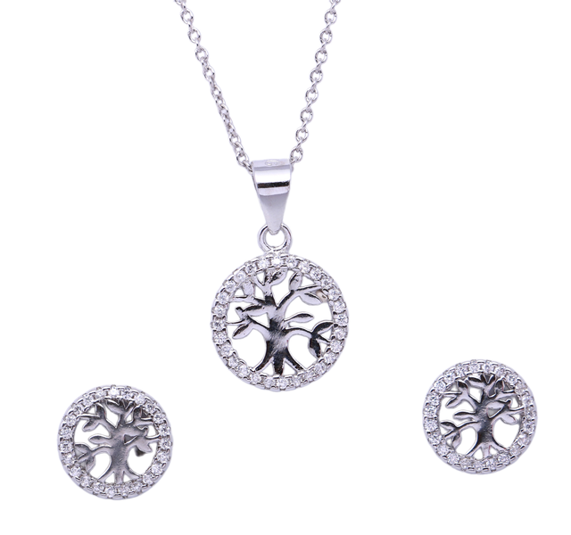 Lebensbaum rund Zirkonia