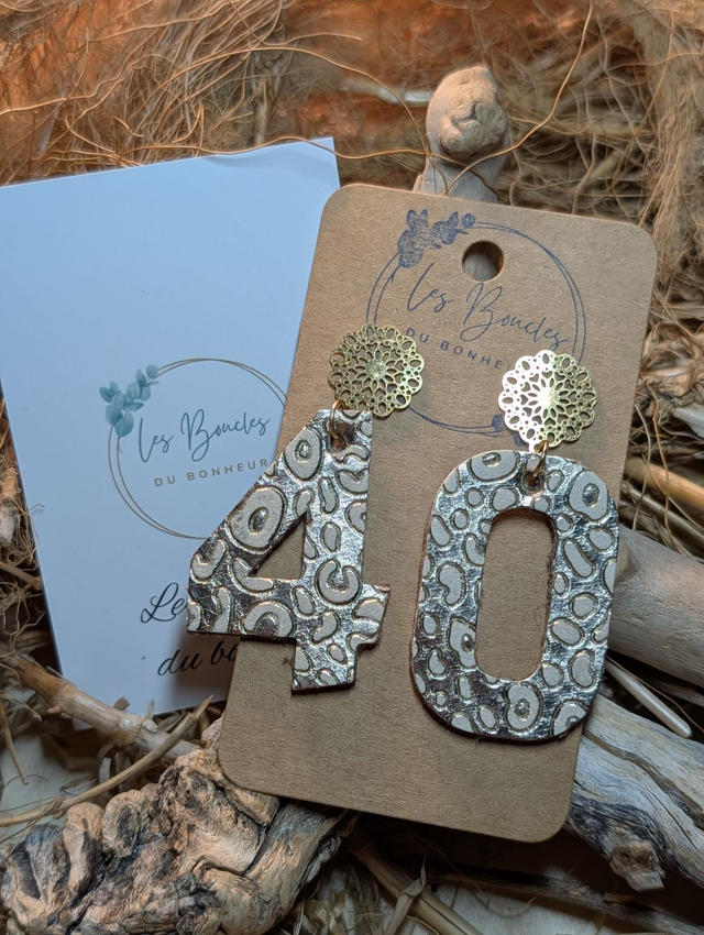 Boucles d'oreilles chiffres fétiches 40 