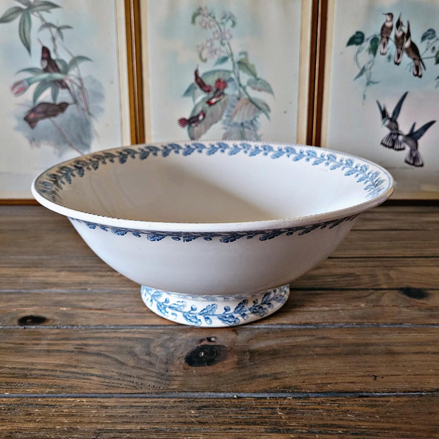 X Saladier terre de fer Sarreguemines U&amp;C modèle Chêne début 1900