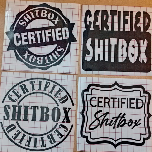 Certified Shitbox Car Decal -Shitbox Car Sticker - 4 Designs