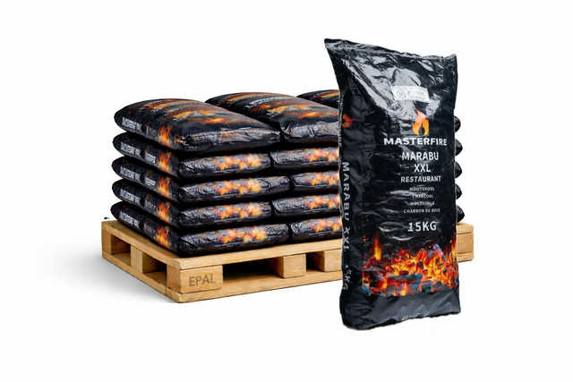 Marabu Restaurant houtskool XXL | 225kg (15 zakken) | GRATIS verzonden