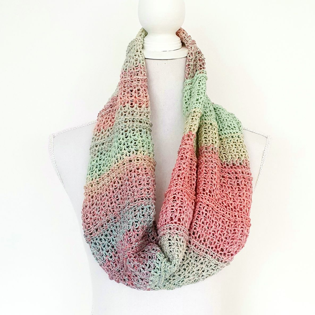 Col sjaal gehaakt - handgemaakt multicolor katoenen zomersjaal