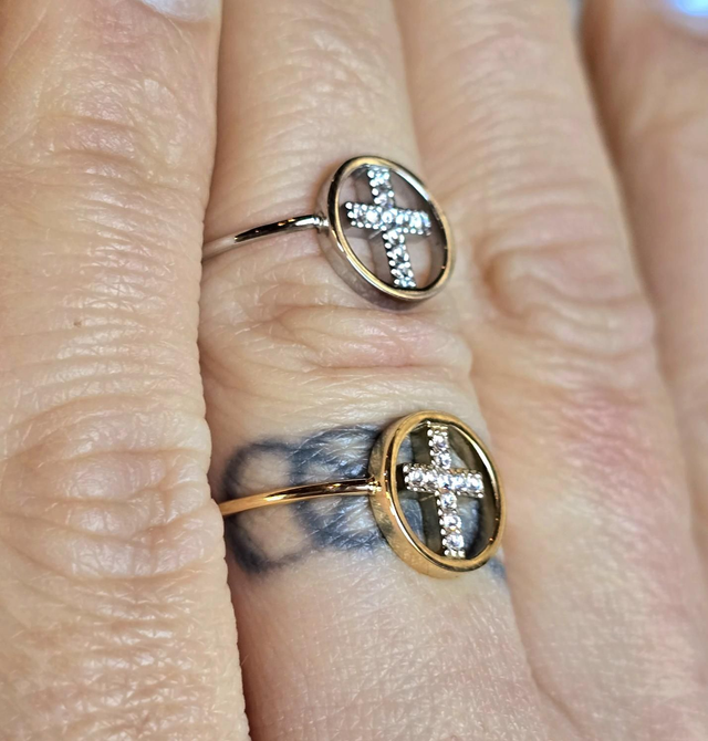 Bague réglable "Santa" en acier inoxydable argenté ou doré 