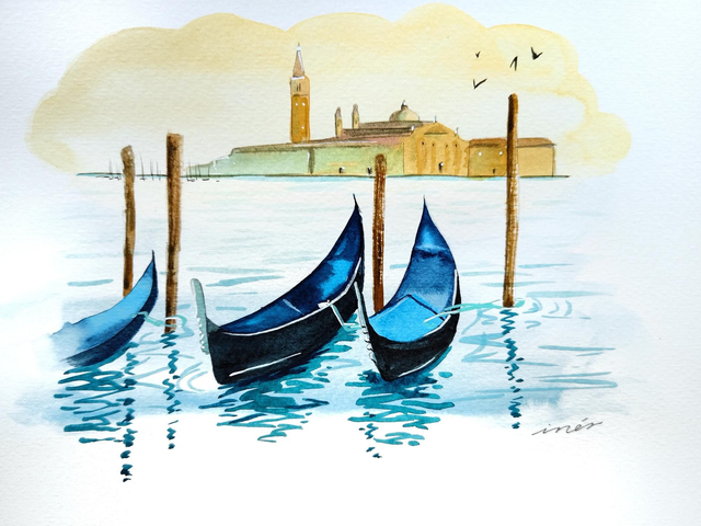 VENECIA  - Acuarela original Tamaño A4 