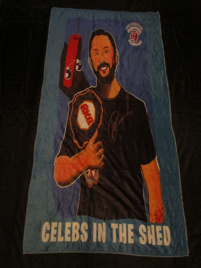 Kevin 'Green Machine' Greenwood Boxer &amp; Bare Knuckle Boxer Picture BLUE Blanket (White Logo)(75cm x 150cm) 