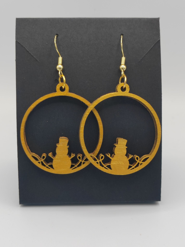 Boucles d'oreille boule "Little Snowman"