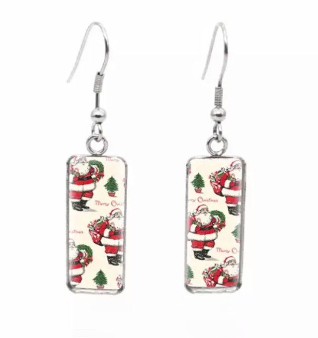 Father Christmas Drop Earrings