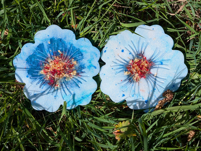 Dessous de verre bleu et blanc 