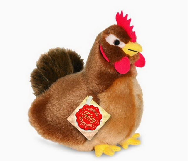 Poule marron 16 cm - peluche - jouet doux
